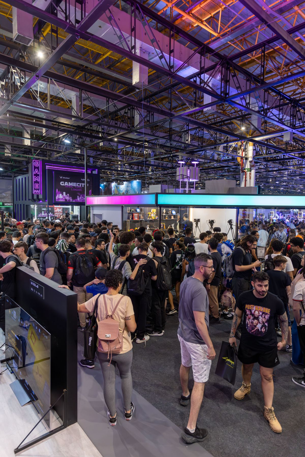 Visitors exploring a technology expo